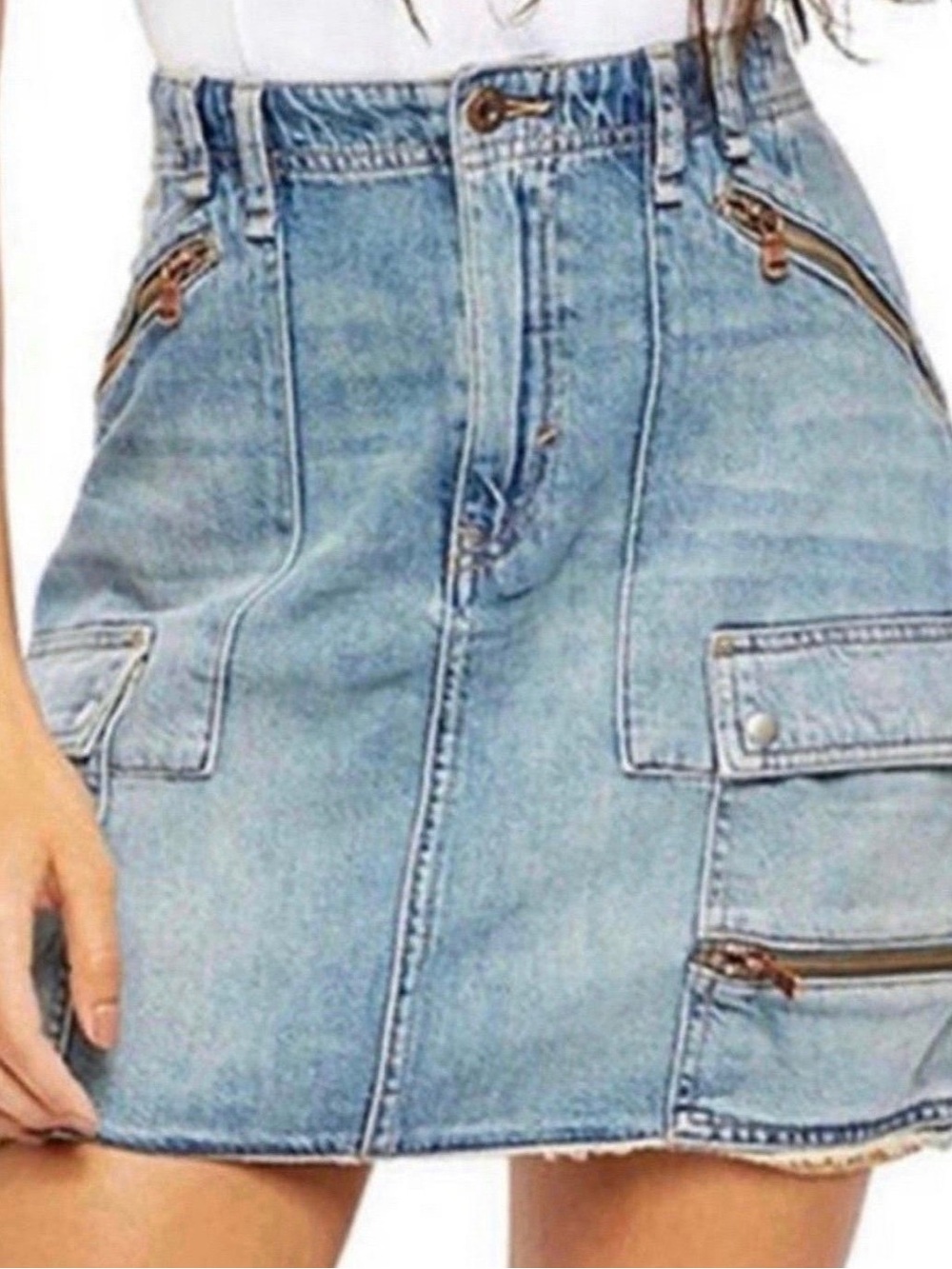NWT Free People denim mini skirt sz 30